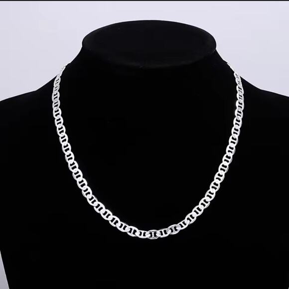 925 Sterling Silver Necklace Mariners Chain 6mm Vintage Fashion Birthday Gift